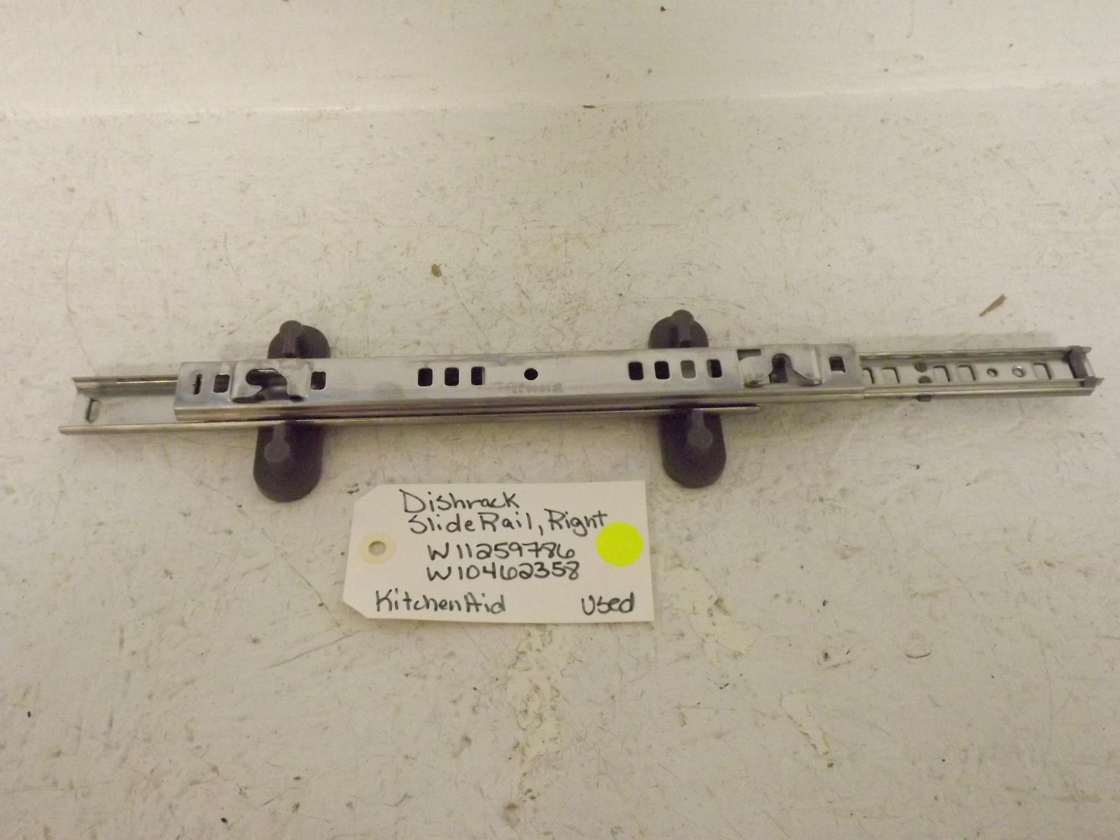 KitchenAid Dishwasher W11259786 W10462358 Dishrack Slide Rail, Right Used KitchenAid Dishwasher W11259786 W10462358 Dishrack Slide Rail, Right Used